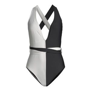 Time & True Black & White One Piece Swimsuit